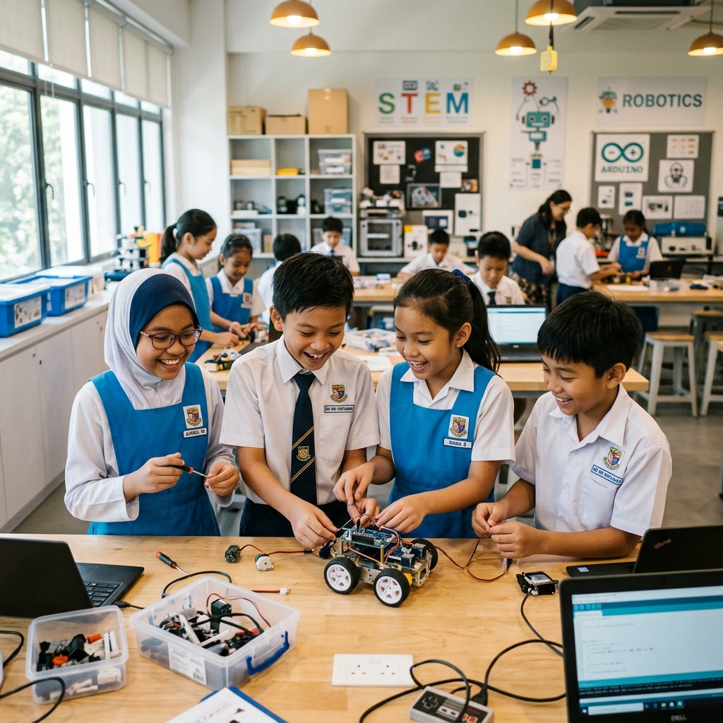 Murid dalam kelas STEM